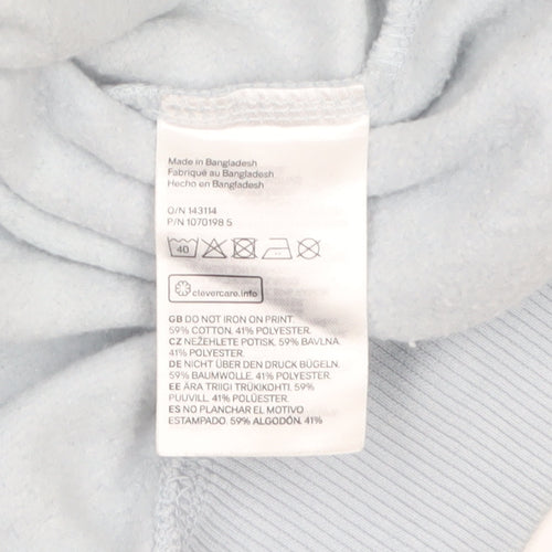 H&M Divided Women Blue Pullover Sweatshirt XL Valencia Print