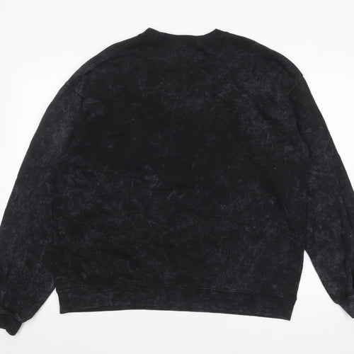 Boohoo Womens Black Graphic Print Pullover Sweatshirt UK 20/22