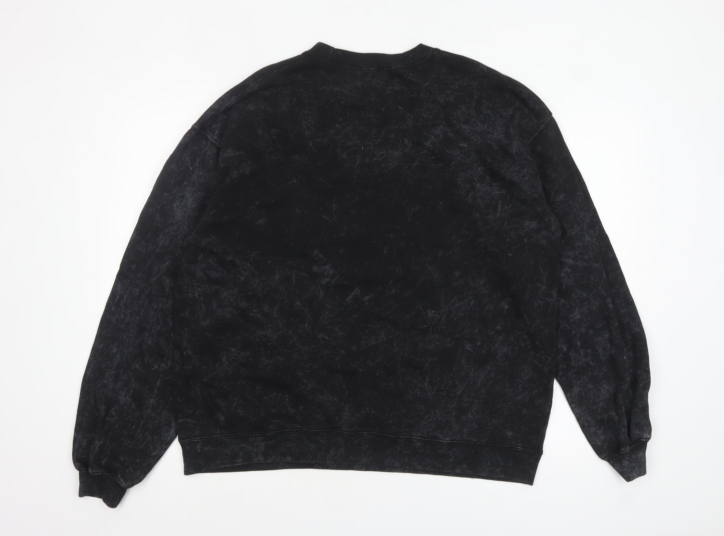 Boohoo Womens Black Graphic Print Pullover Sweatshirt UK 20/22