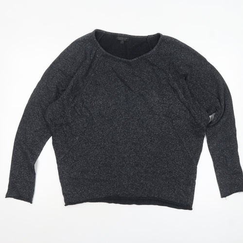 Topshop Women’s Black Long Sleeve Relaxed Fit Jersey Top Size 10