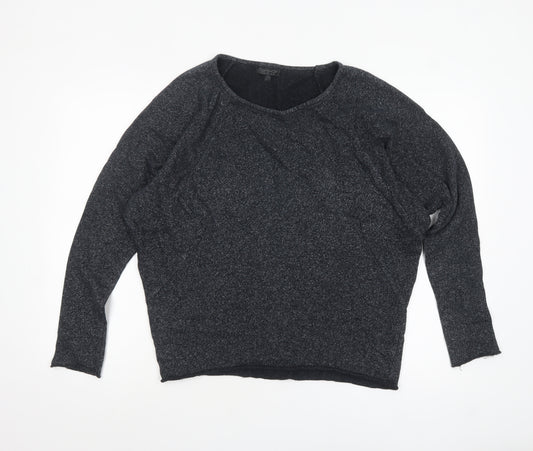 Topshop Women’s Black Long Sleeve Relaxed Fit Jersey Top Size 10