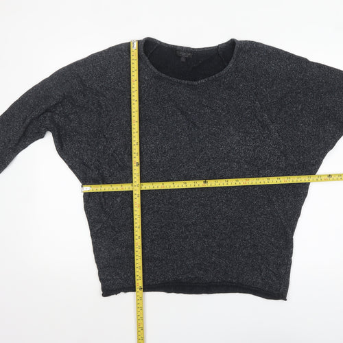 Topshop Women’s Black Long Sleeve Relaxed Fit Jersey Top Size 10