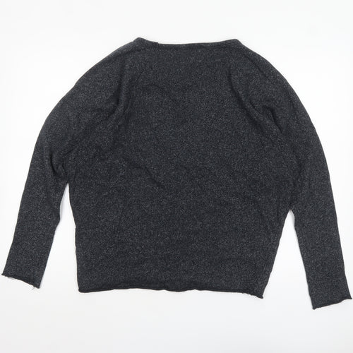 Topshop Women’s Black Long Sleeve Relaxed Fit Jersey Top Size 10