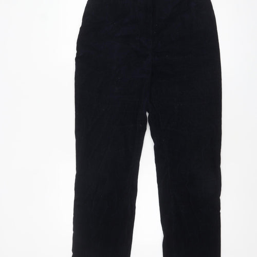 Viyella Women Black Corduroy Straight Trousers Size 12
