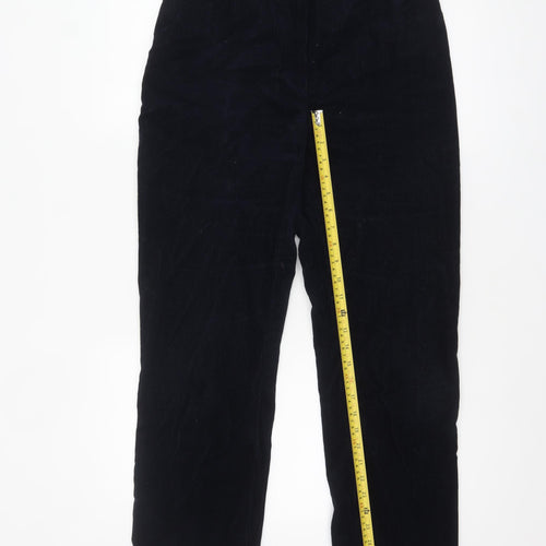 Viyella Women Black Corduroy Straight Trousers Size 12