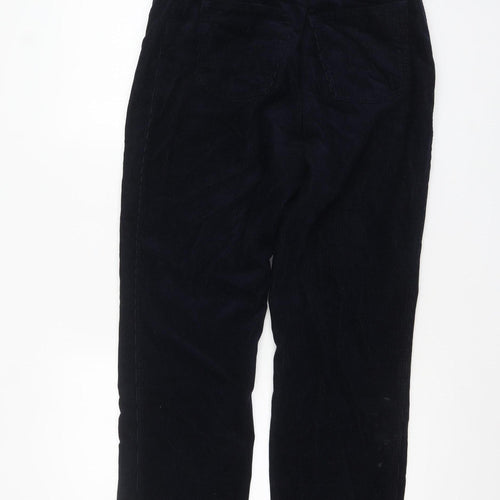 Viyella Women Black Corduroy Straight Trousers Size 12