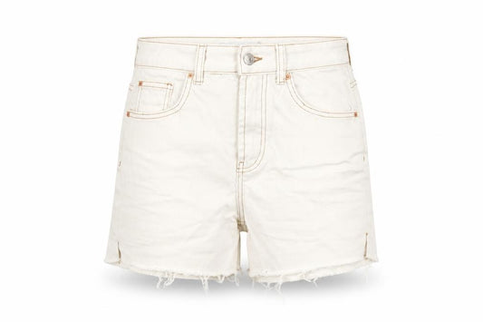 Primark Women Ivory High Waist Cut-Off Denim Shorts Size 8