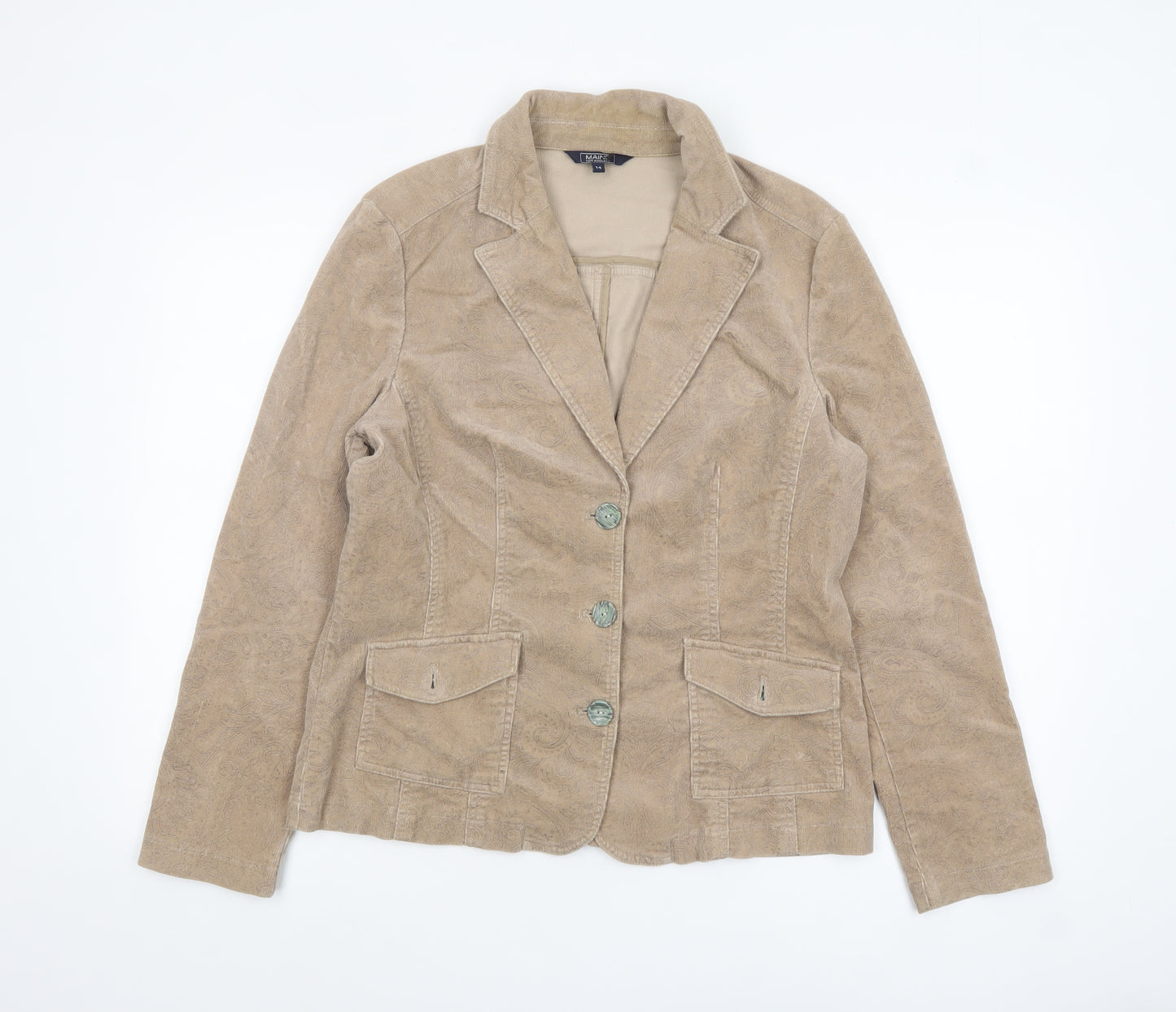Maine New England Women's Beige Corduroy Blazer Size 14