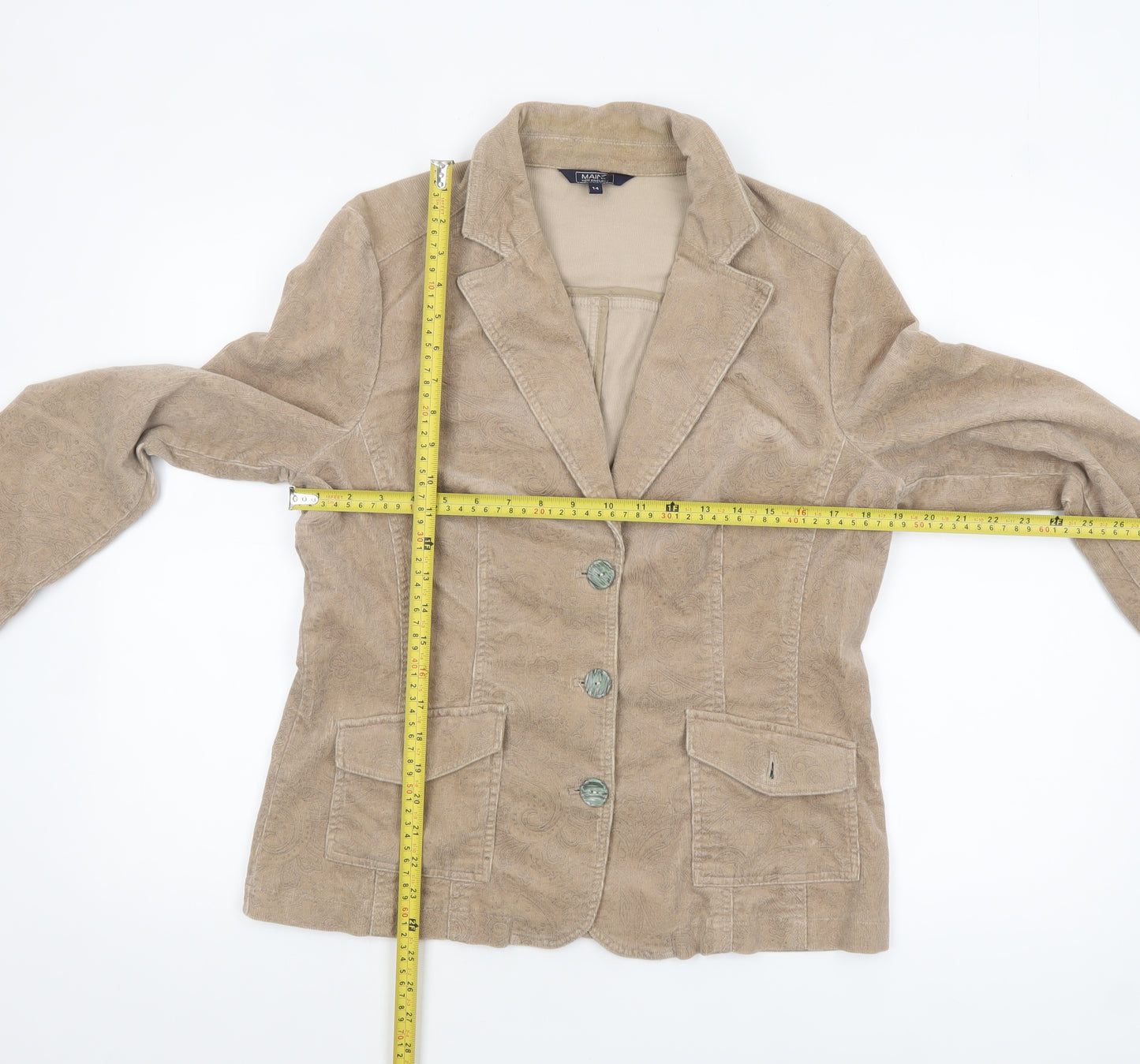 Maine New England Women's Beige Corduroy Blazer Size 14