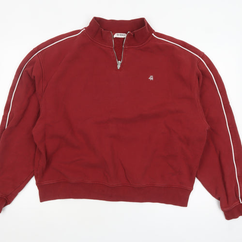 4th & Reckless Women Red 1/4 Zip Sweatshirt XL Cotton Blend Casual