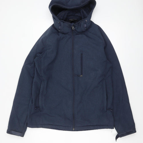 Kirkland Signature Men's Blue Softshell Hooded Jacket Size M