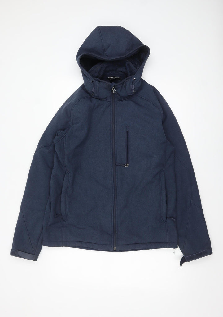Kirkland Signature Men's Blue Softshell Hooded Jacket Size M