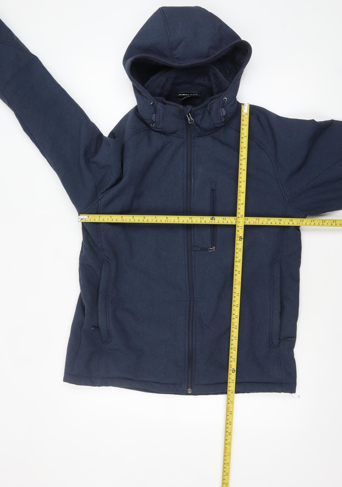 Kirkland Signature Men's Blue Softshell Hooded Jacket Size M