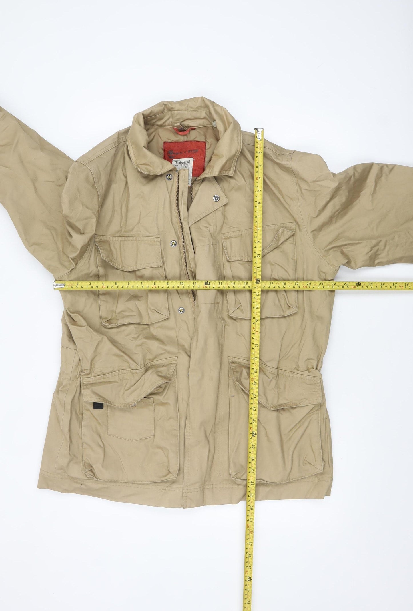 Timberland Men's Beige Waterproof Military Jacket Size L