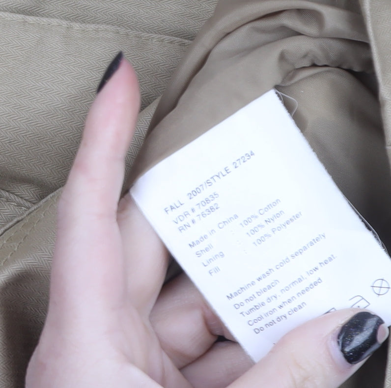 Timberland Men's Beige Waterproof Military Jacket Size L