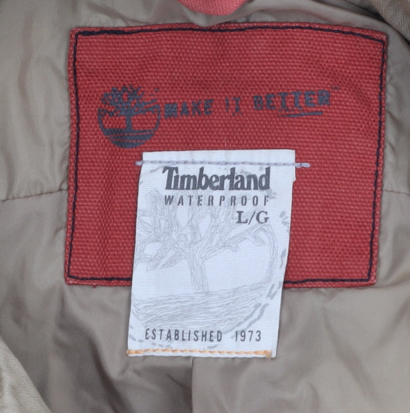 Timberland Men's Beige Waterproof Military Jacket Size L