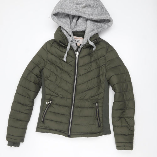 YMI Women's Green Hooded Puffer Jacket Size S