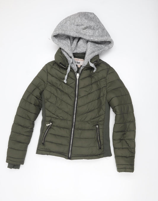 YMI Women's Green Hooded Puffer Jacket Size S