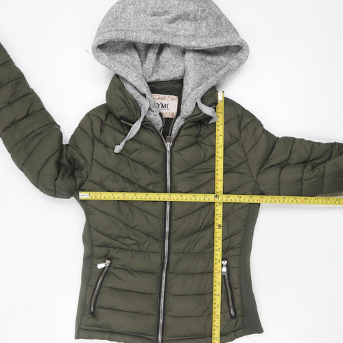 YMI Women's Green Hooded Puffer Jacket Size S