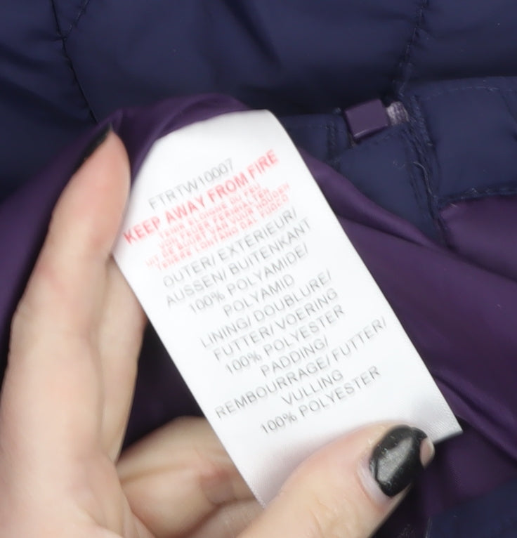Freedom Trail Womens Purple Size 8 Hooded Puffer Jacket