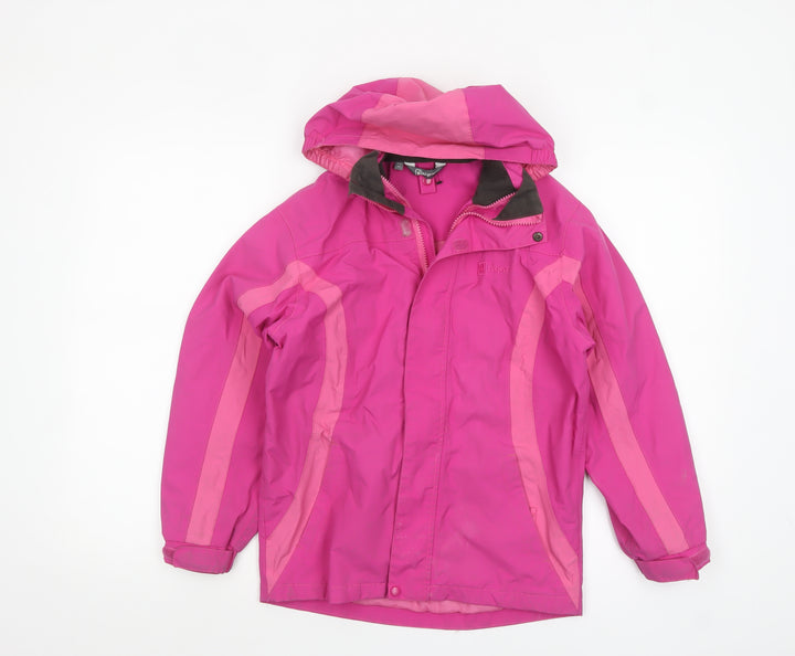 Hi Gear Girls Pink Waterproof Hooded Rain Coat Jacket 9-10 Years