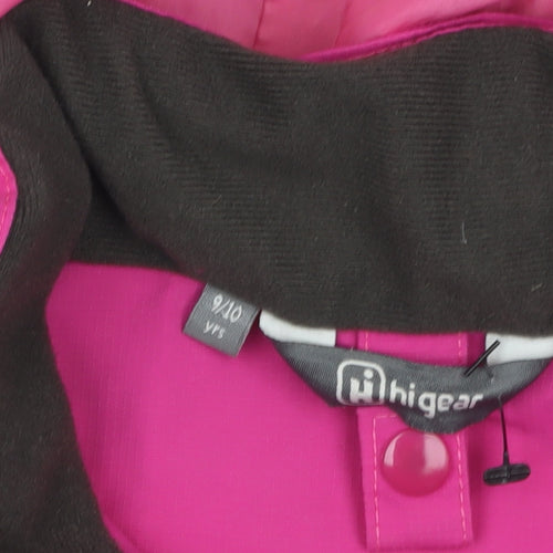 Hi Gear Girls Pink Waterproof Hooded Rain Coat Jacket 9-10 Years