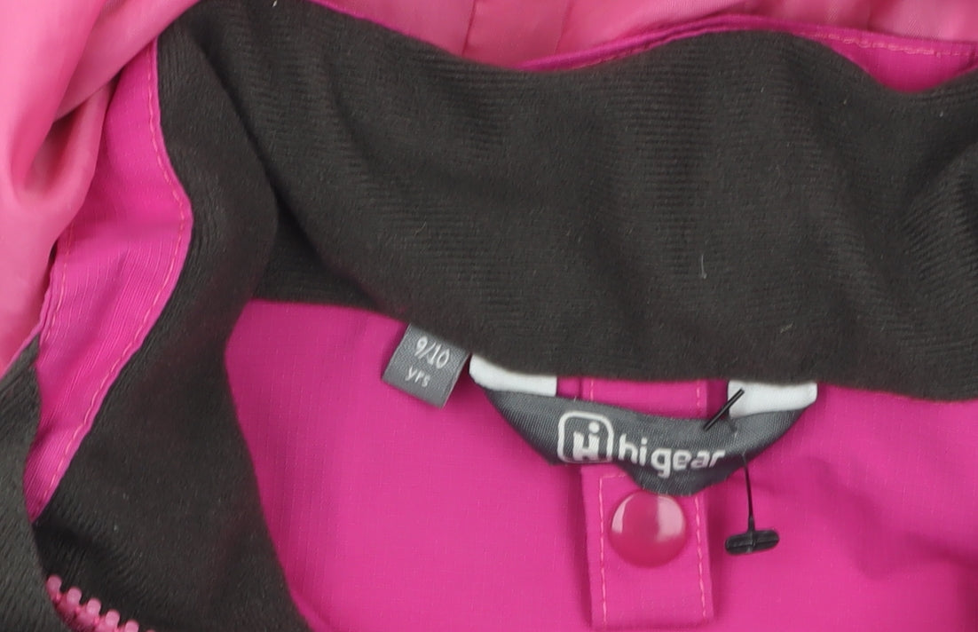 Hi Gear Girls Pink Waterproof Hooded Rain Coat Jacket 9-10 Years