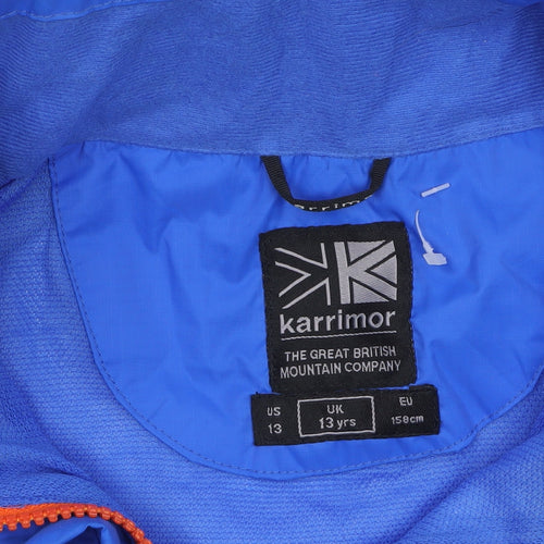 Karrimor Boys Blue Waterproof Hooded Rain Jacket 13 Years