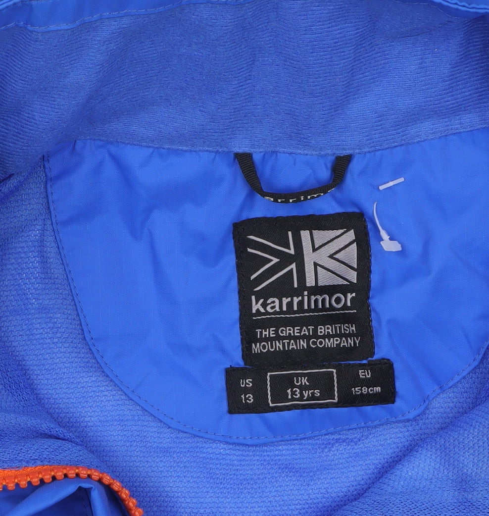 Karrimor Boys Blue Waterproof Hooded Rain Jacket 13 Years