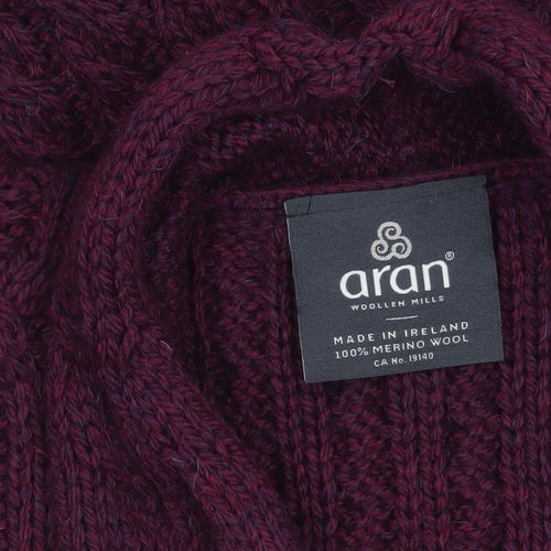 Aran Woollen Mills Women Purple Cable-Knit Merino Wool Sleeveless Vest L