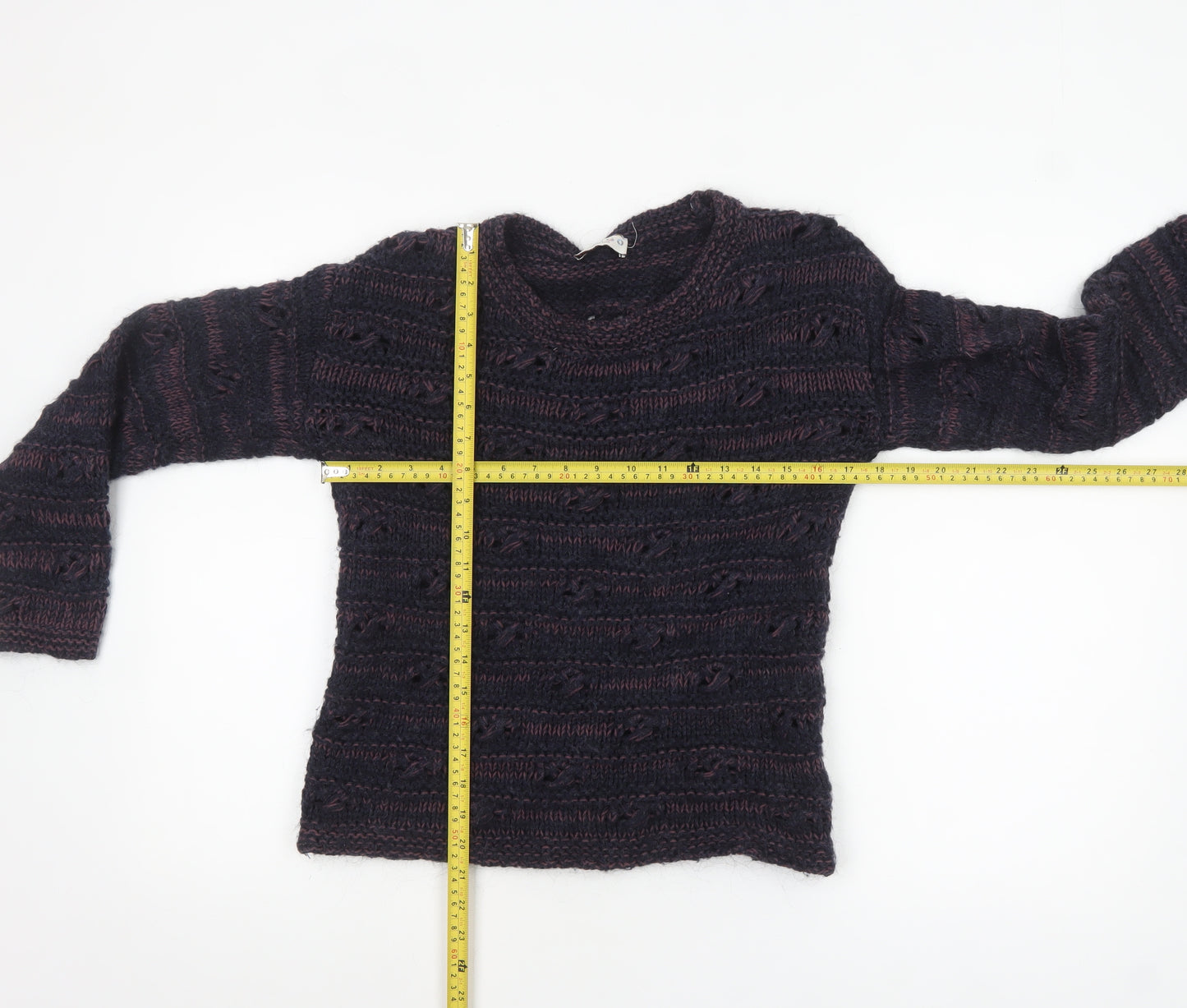 Marks and Spencer Women Blue Mix Size 8 Knit Pullover Jumper