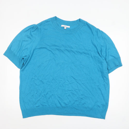 Next Women Blue XXL Short Sleeve Crew Neck Pullover Jumper