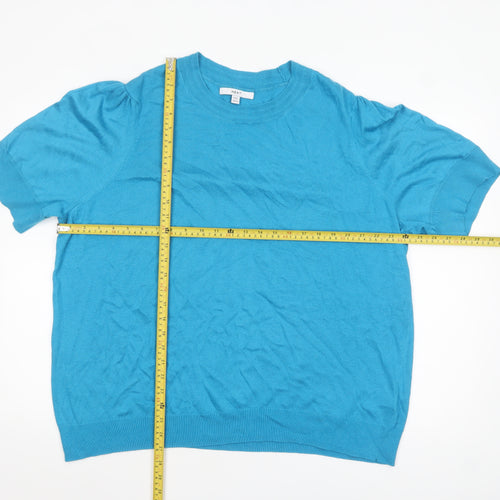 Next Women Blue XXL Short Sleeve Crew Neck Pullover Jumper