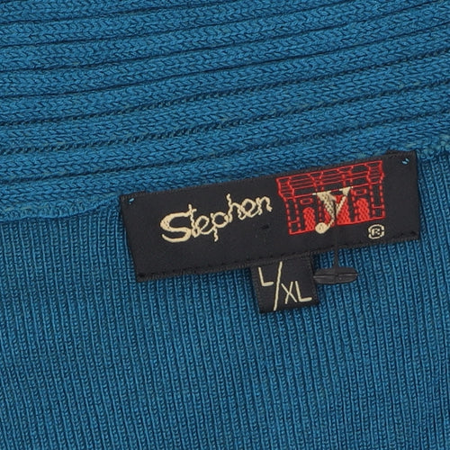 Stephen Women’s Blue Beaded V-Neck 3/4 Sleeve Pullover Jumper L