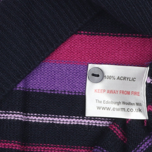 ISLE Womens Plus Size 22-24 Multicoloured Striped V-Neck Jumper