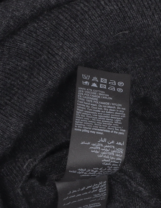 Mint Velvet Women's Black Sequin High Neck Jumper Size 12