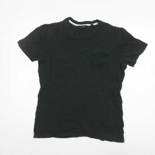 Ted Baker Men's Green Short Sleeve Crew Neck Cotton T-Shirt Size M