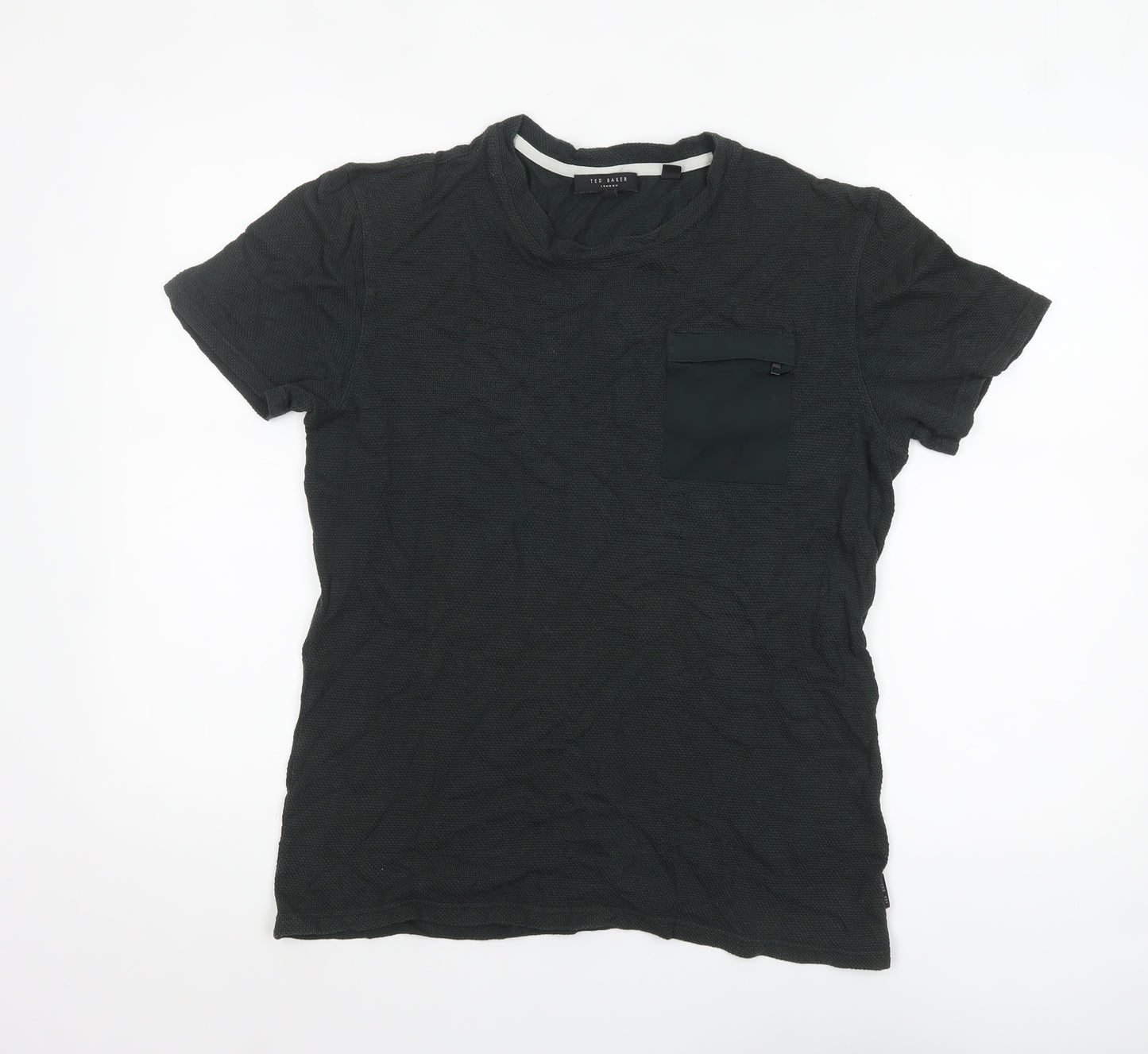 Ted Baker Men's Green Short Sleeve Crew Neck Cotton T-Shirt Size M