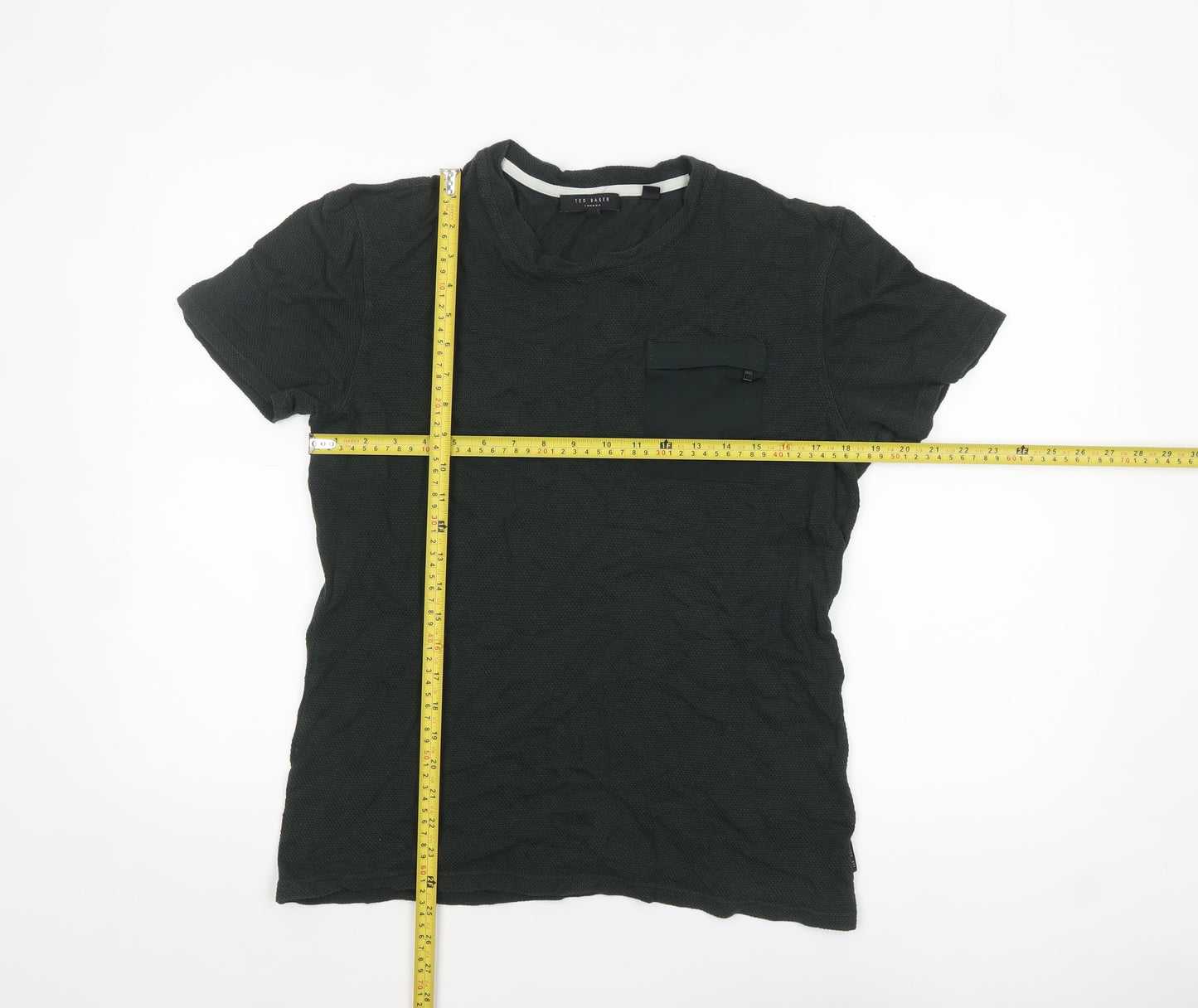 Ted Baker Men's Green Short Sleeve Crew Neck Cotton T-Shirt Size M