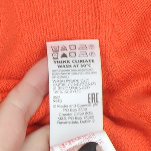 Marks and Spencer Women Orange Mock Neck Long Sleeve Pullover Jumper L