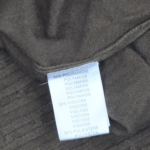 M&V Women Brown Knit Tunic Jumper S Relaxed Fit Long Sleeve