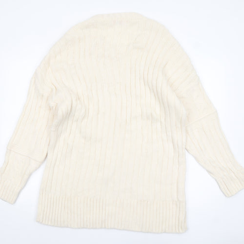 Julipa Women’s Ivory Cable Knit Long Sleeve Pullover Jumper Size 16/18