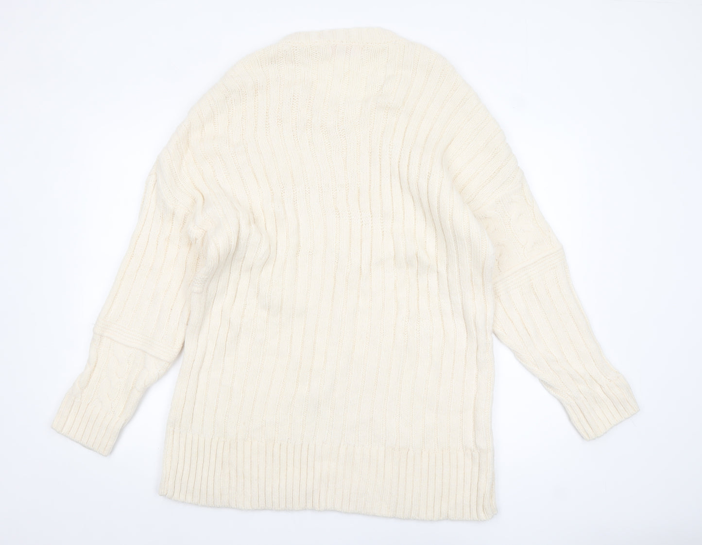 Julipa Women’s Ivory Cable Knit Long Sleeve Pullover Jumper Size 16/18