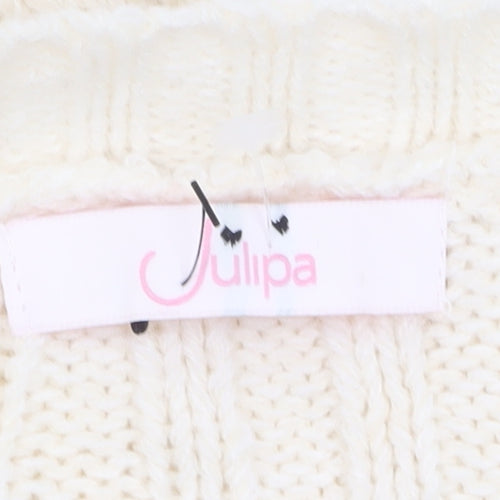Julipa Women’s Ivory Cable Knit Long Sleeve Pullover Jumper Size 16/18
