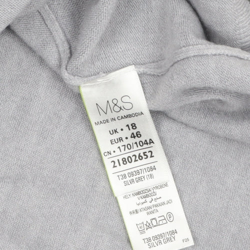 Marks and Spencer Women’s Grey Roll Neck Knit Jumper Size 18
