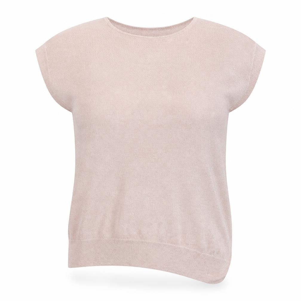 Next Women Pink Knit V-Neck Short Sleeve Blouse Size 16