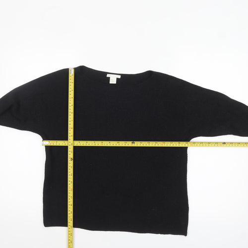 H&M Women’s Black Boat Neck Knit Pullover Jumper XS