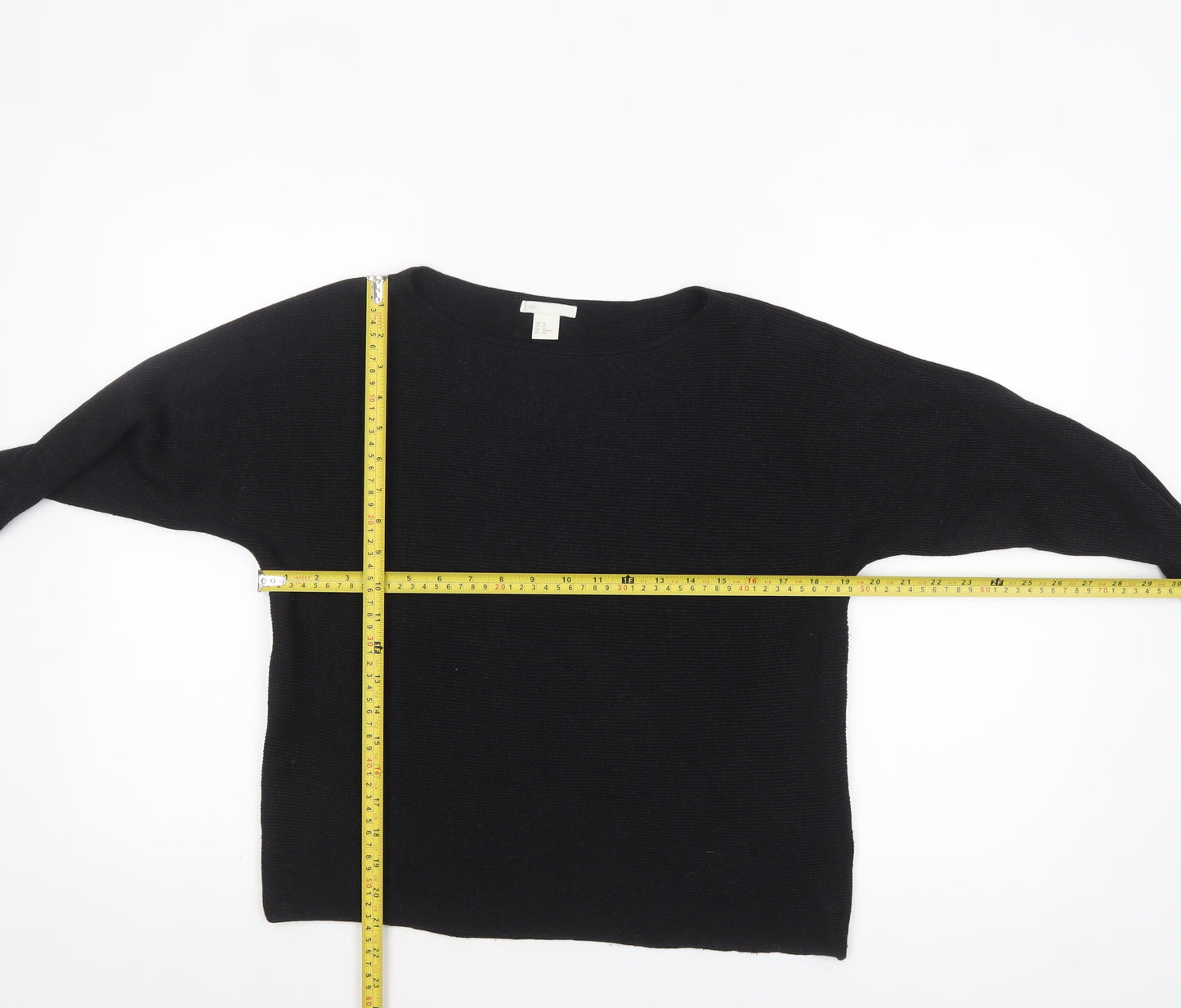 H&M Women’s Black Boat Neck Knit Pullover Jumper XS