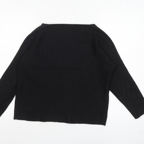 H&M Women’s Black Boat Neck Knit Pullover Jumper XS