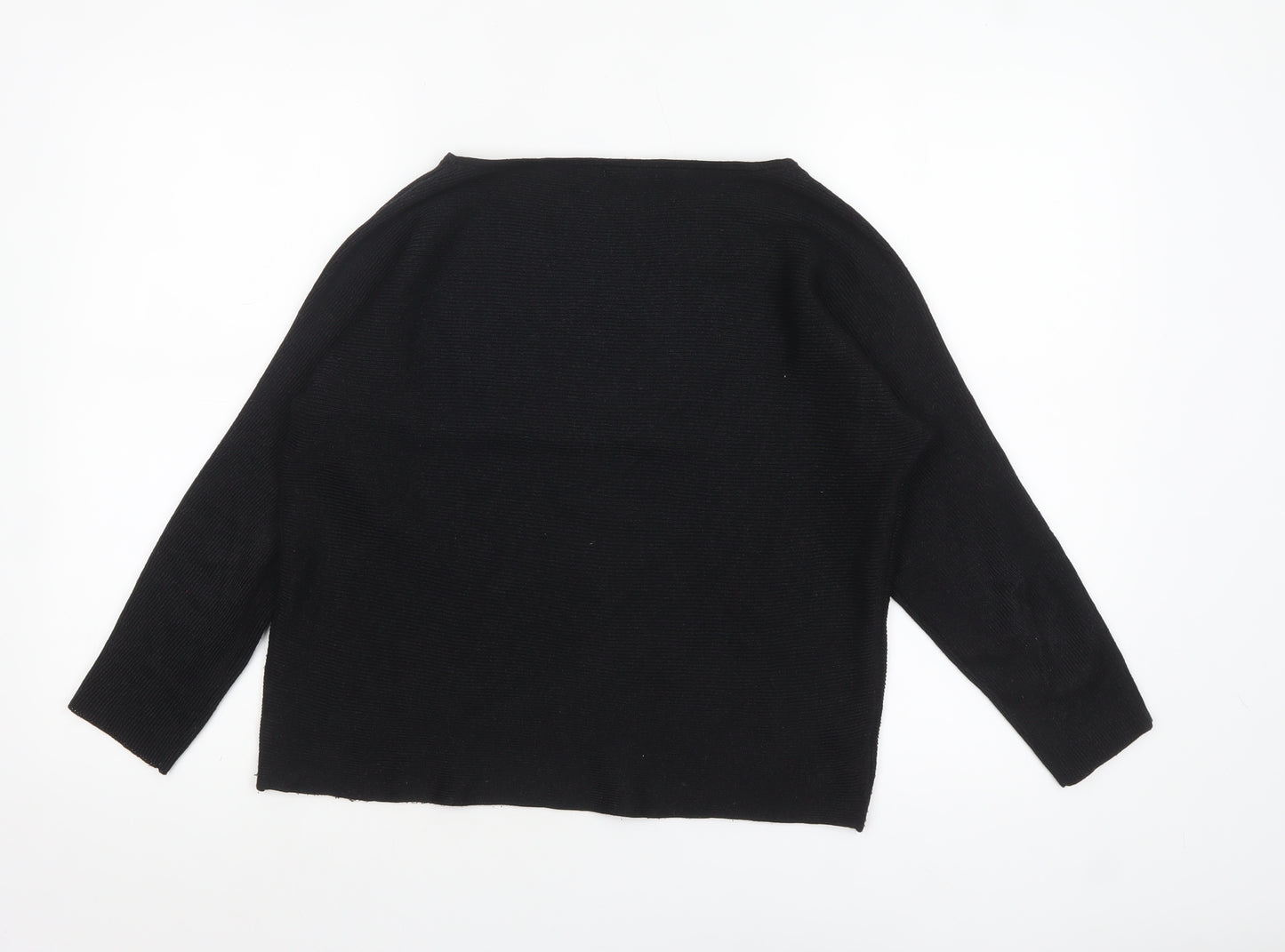 H&M Women’s Black Boat Neck Knit Pullover Jumper XS